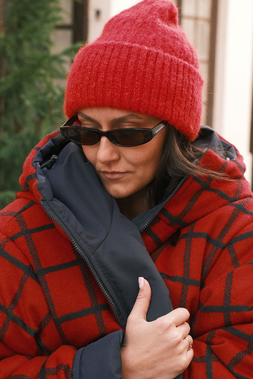 Reversible checkered jacket Red