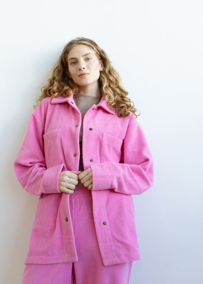 Pink fleece shirt
