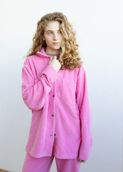 Pink fleece shirt