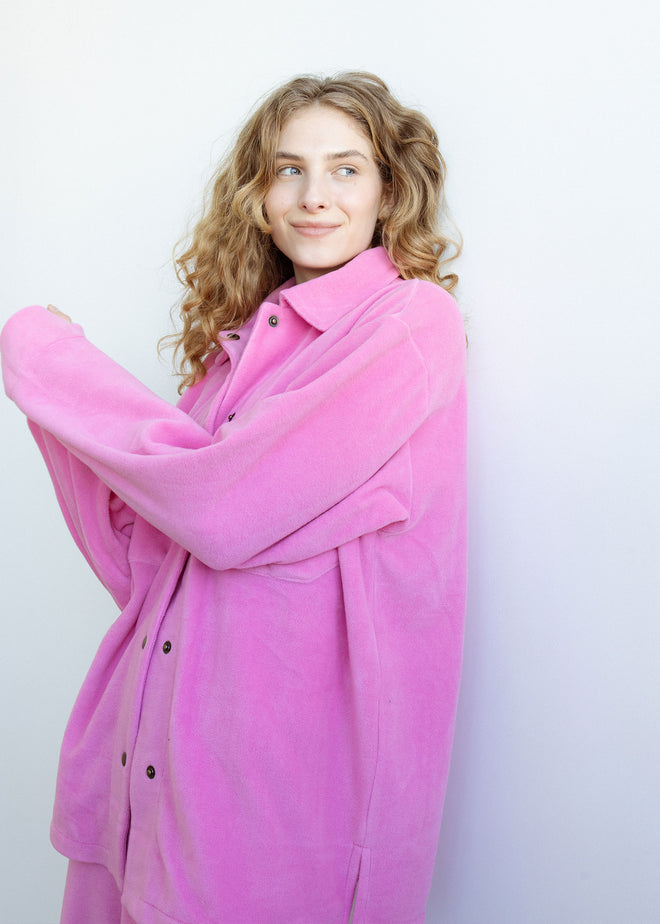 Pink fleece shirt