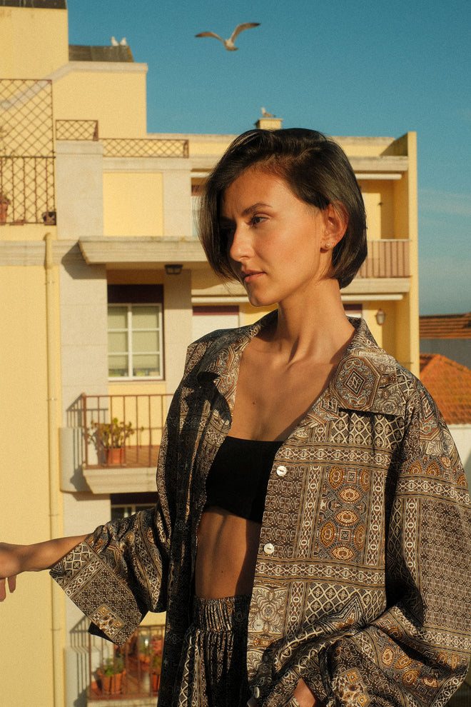 Mosaic silk shirt