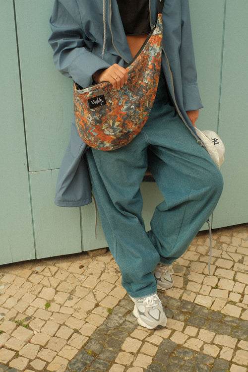 Flaner Bag Abstraction Orange double-sided bag