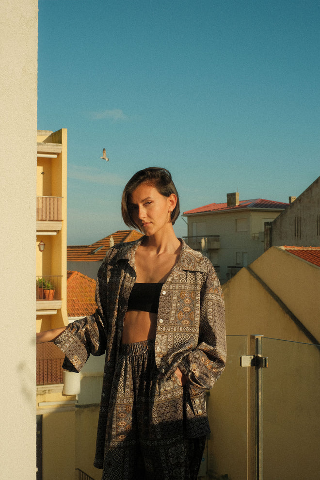 Mosaic silk shirt