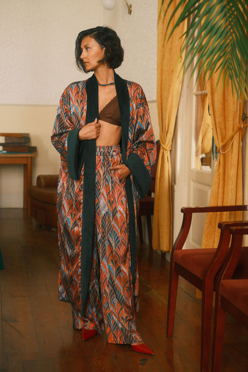 Double-sided velour kimono Boho