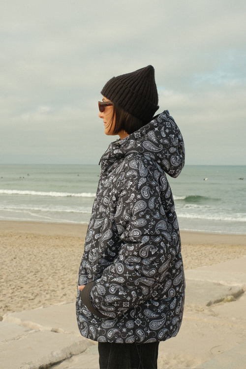 Paisley double-breasted coat
