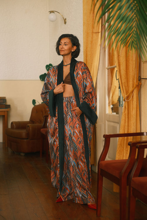 Double-sided velour kimono Boho
