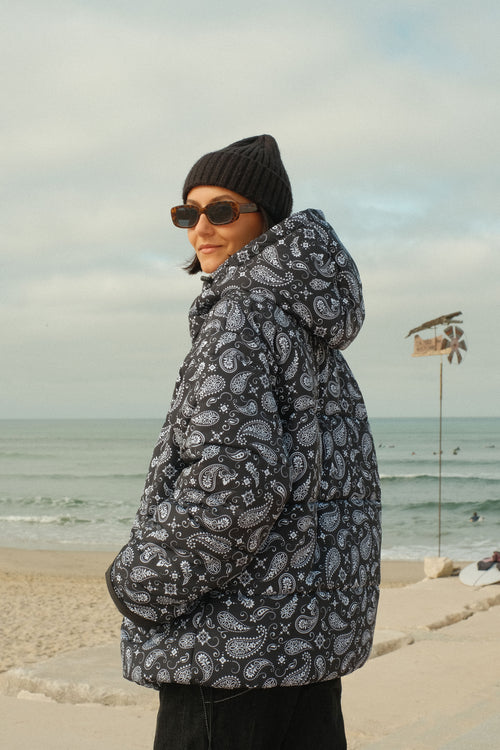 Paisley double-breasted coat