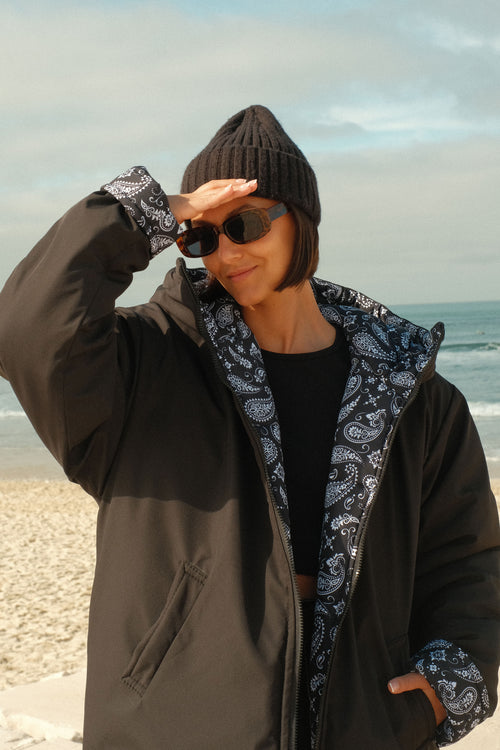Paisley double-breasted coat