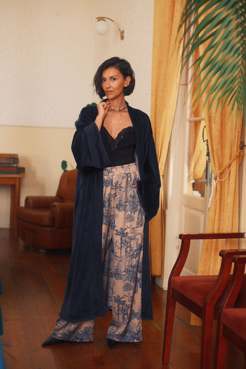 Double-sided velour kimono Pheasant
