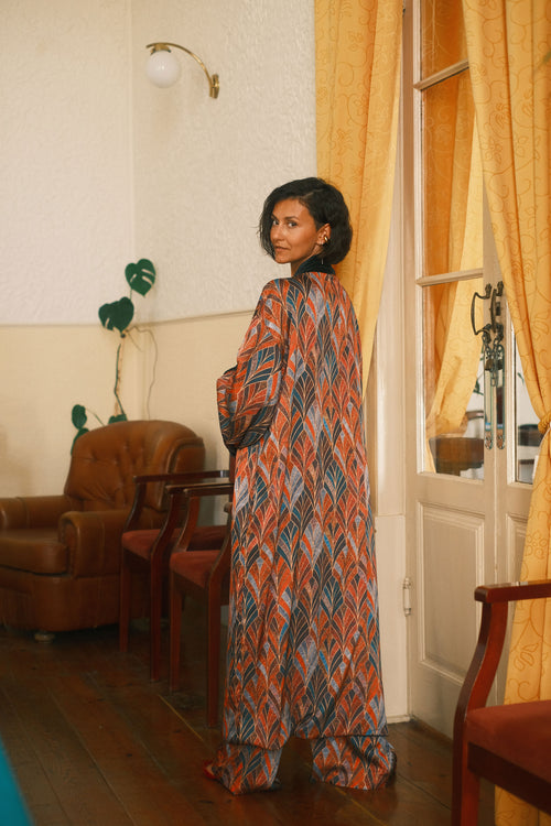 Double-sided velour kimono Boho
