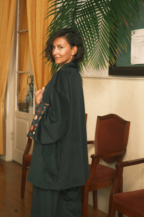 Shortened kimono Midnight Botanica