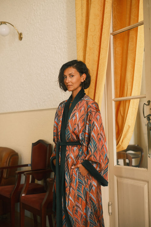 Double-sided velour kimono Boho