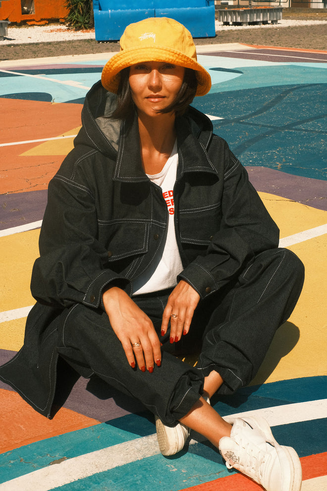 Denim shirt with Black hood