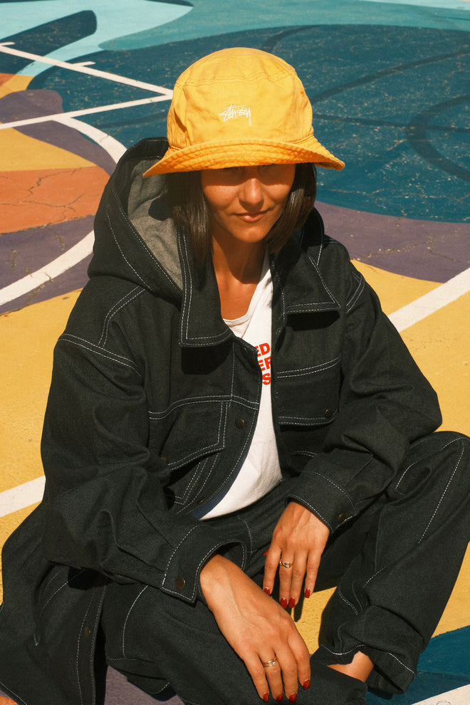 Denim shirt with Black hood