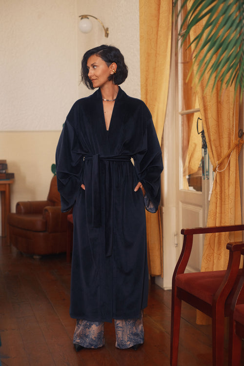 Double-sided velour kimono Pheasant