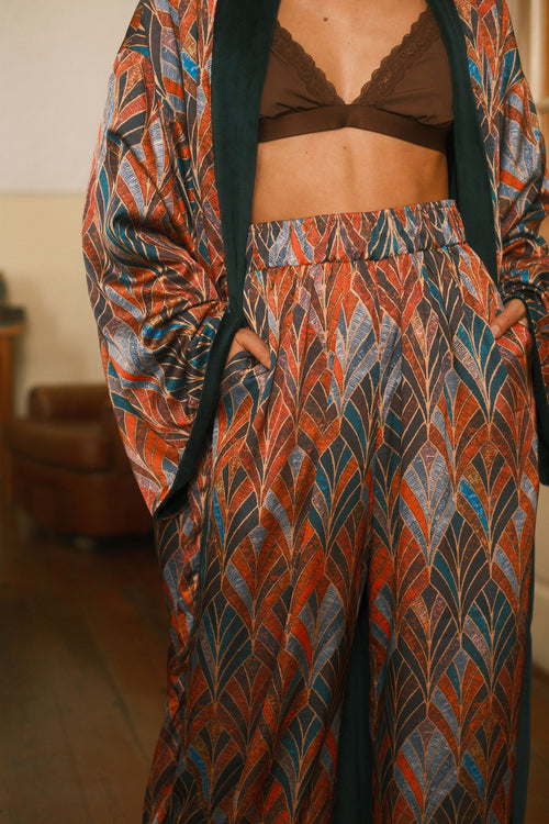 Double-sided velour kimono Boho