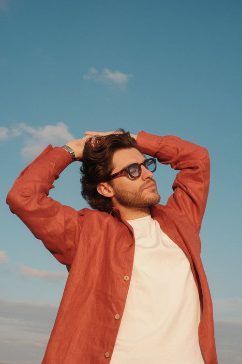 Burnt Orange Linen Shirt