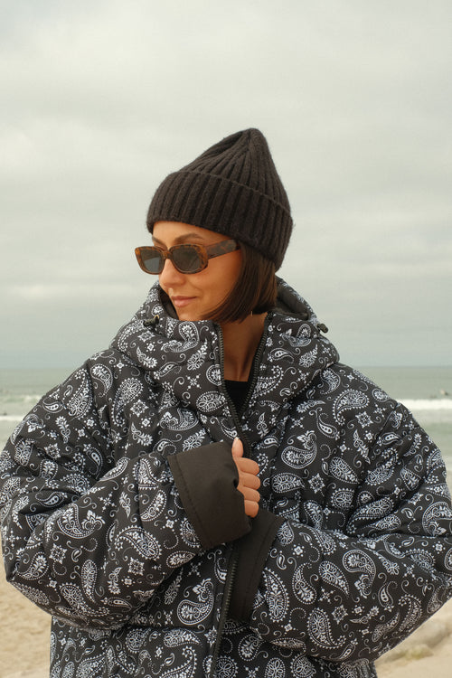 Paisley double-breasted coat