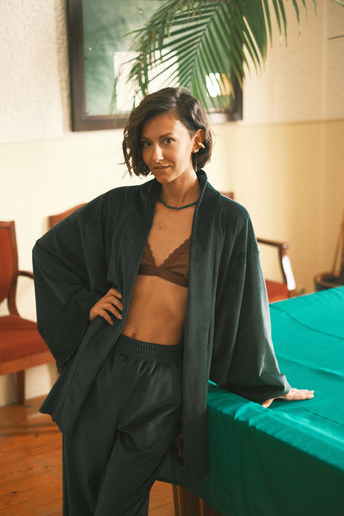 Shortened kimono Midnight Botanica