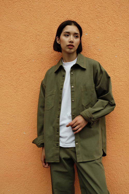 Khaki denim shirt