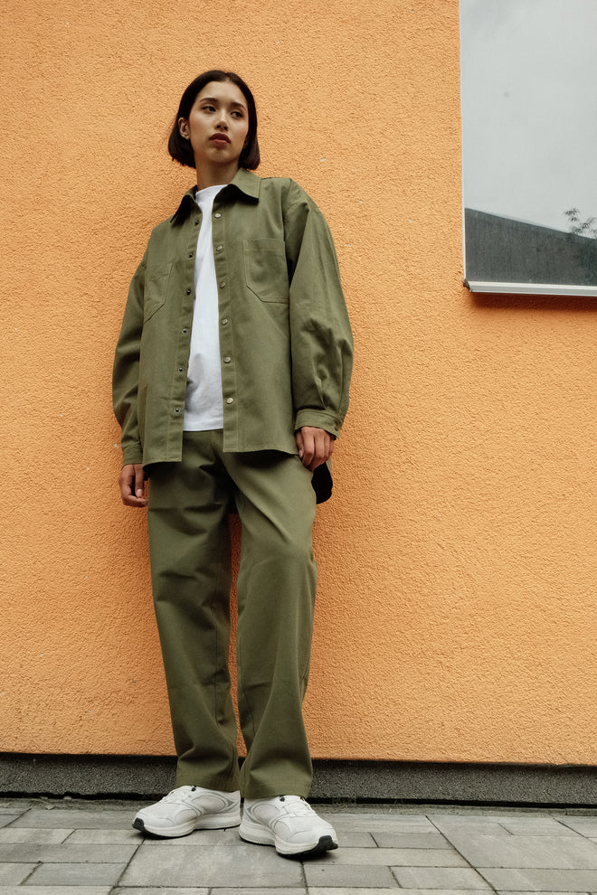 Khaki denim shirt