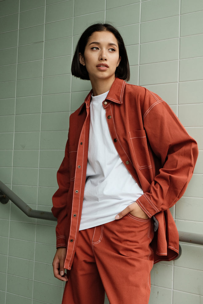 Terracotta denim shirt