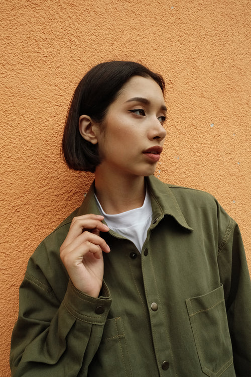 Khaki denim shirt