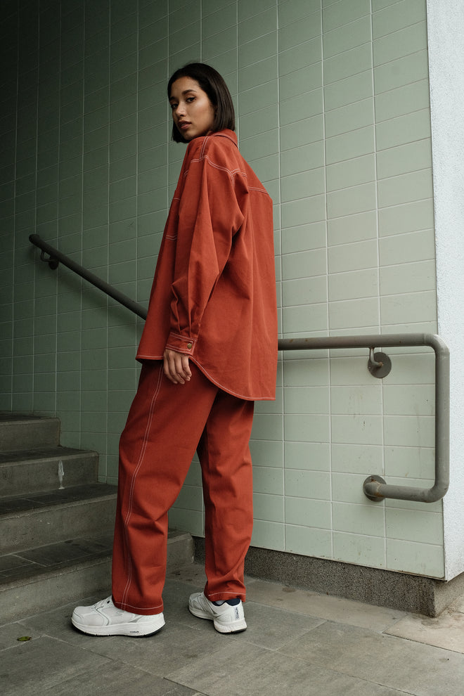 Terracotta denim shirt