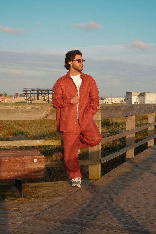 Linen Pants Burnt Orange