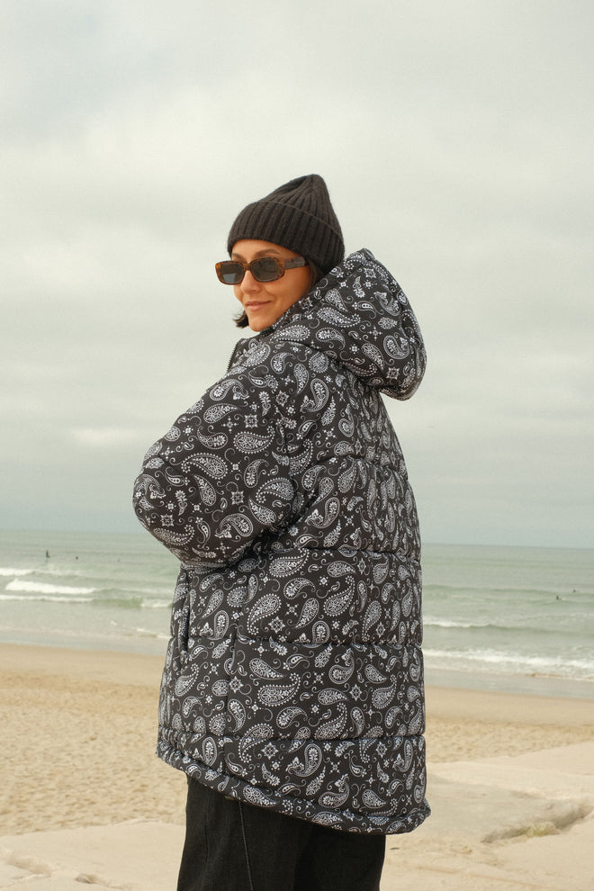 Paisley double-breasted coat