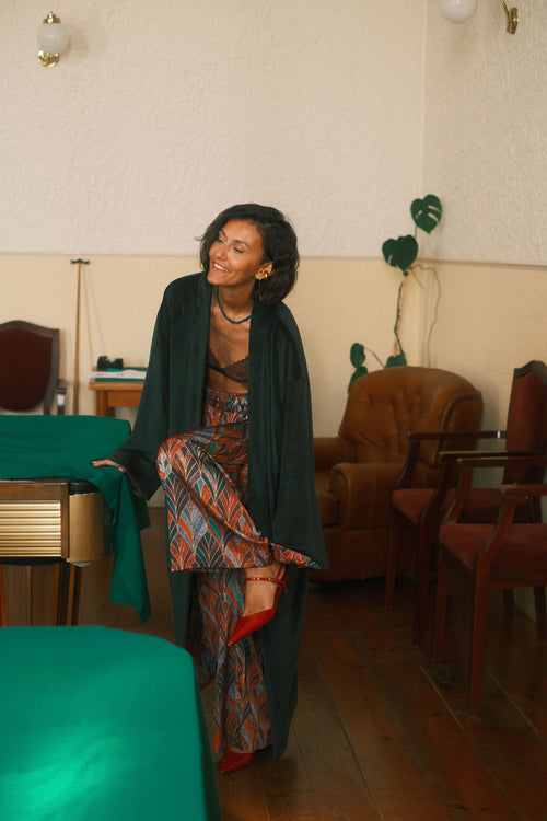 Double-sided velour kimono Boho