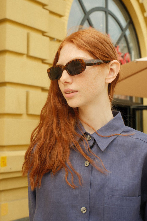 Blueberry linen shirt
