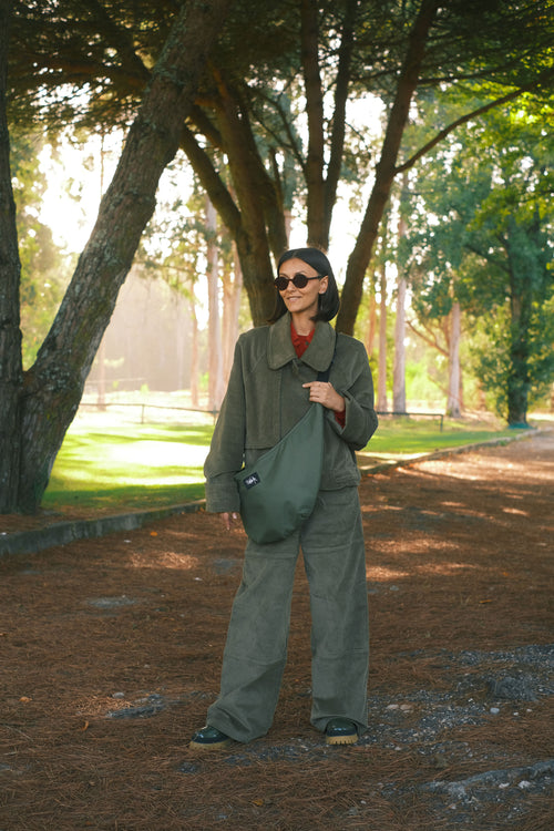 Wide velvet pants Khaki