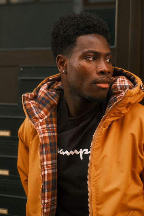 Reversible plaid jacket Mustard