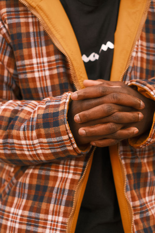 Reversible plaid jacket Mustard