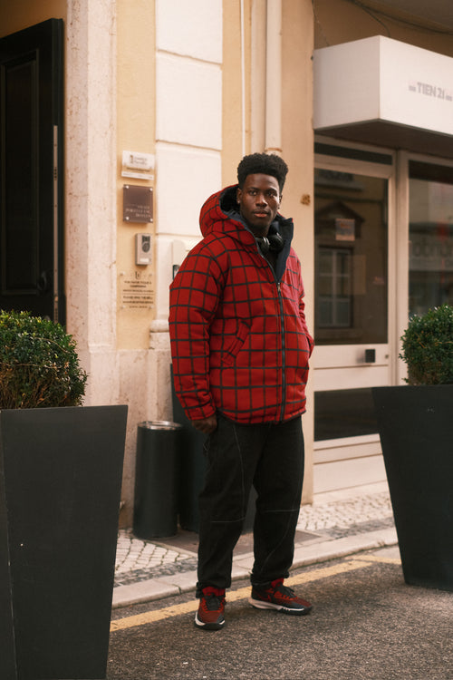 Reversible checkered jacket Red