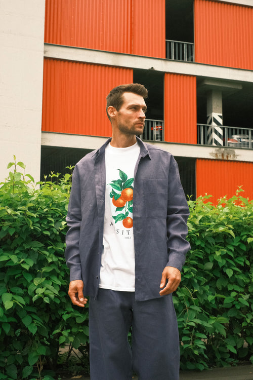 Blueberry linen shirt