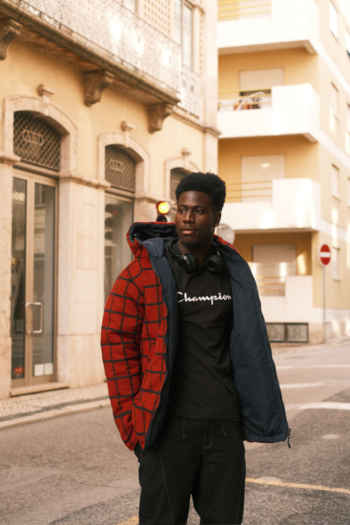 Reversible checkered jacket Red