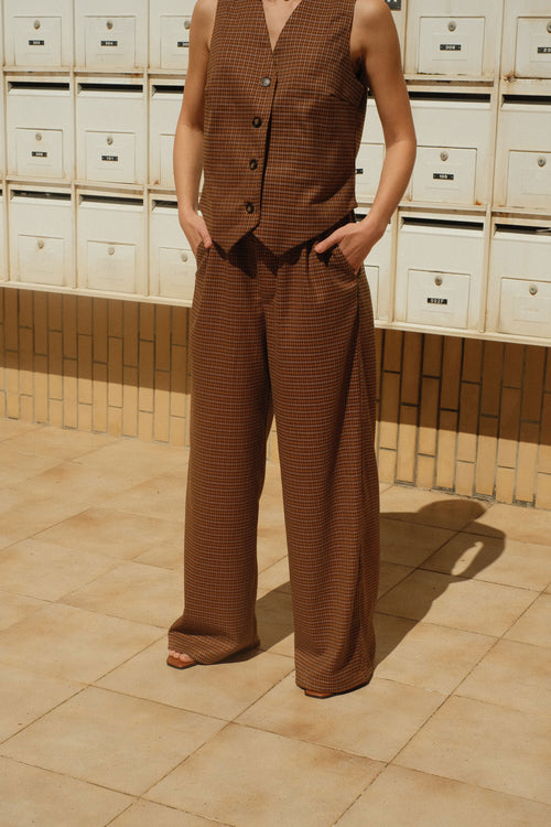 Mustard checkered pants