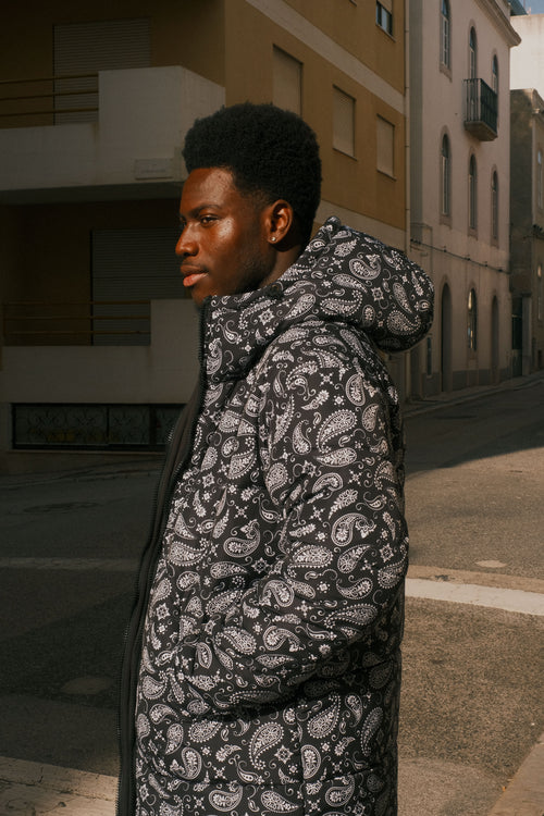 Paisley double-breasted coat