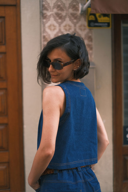 Джинсовий жилет Dark Blue