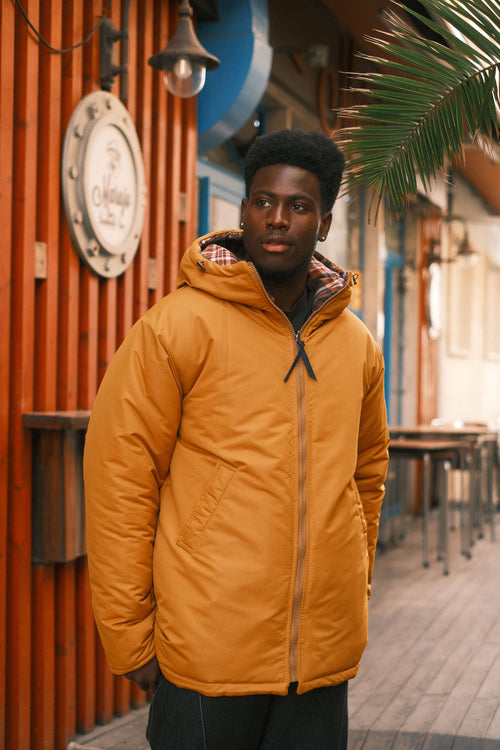 Reversible plaid jacket Mustard