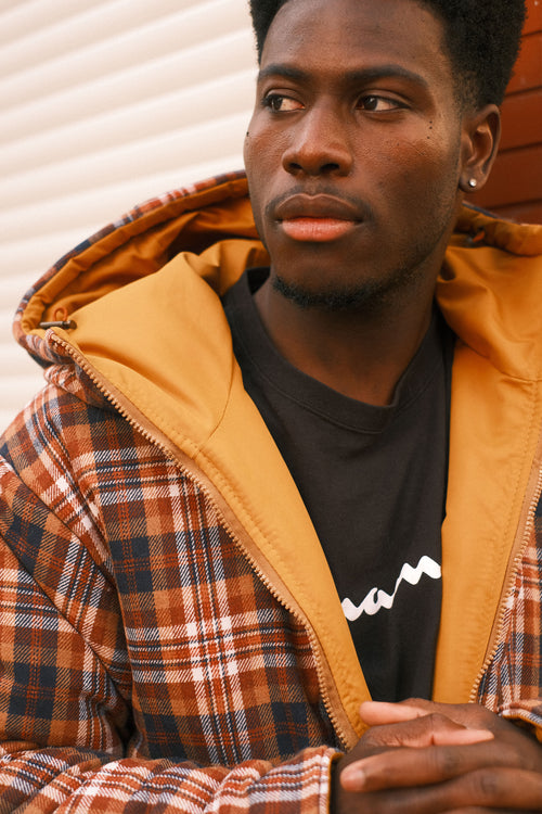 Reversible plaid jacket Mustard