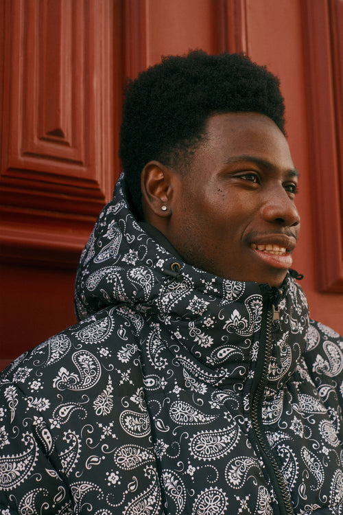 Paisley double-breasted coat