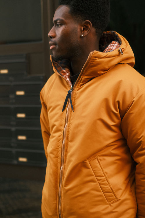 Reversible plaid jacket Mustard