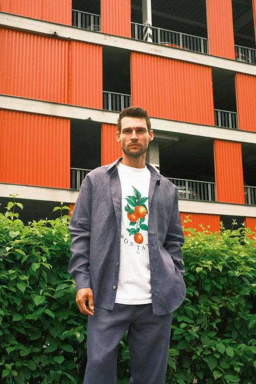 Blueberry linen shirt