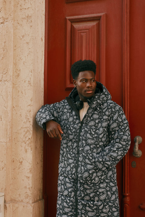 Paisley double-breasted coat