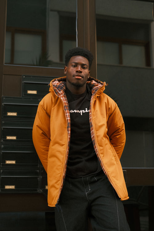 Reversible plaid jacket Mustard