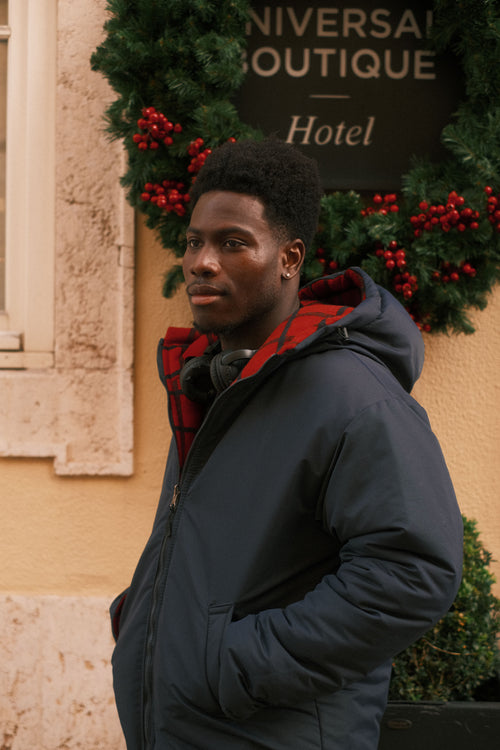 Reversible checkered jacket Red