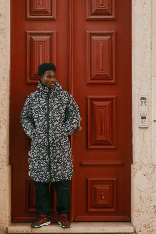 Paisley double-breasted coat